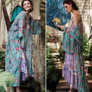 Spell 2020 Unicorn Tears Babushka Maxi Robe - Turquoise M-L